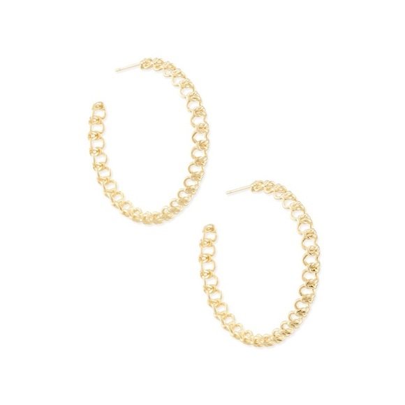 NEW Kendra Scott Fallyn Hoop Earrings Gold - Picture 1 of 3
